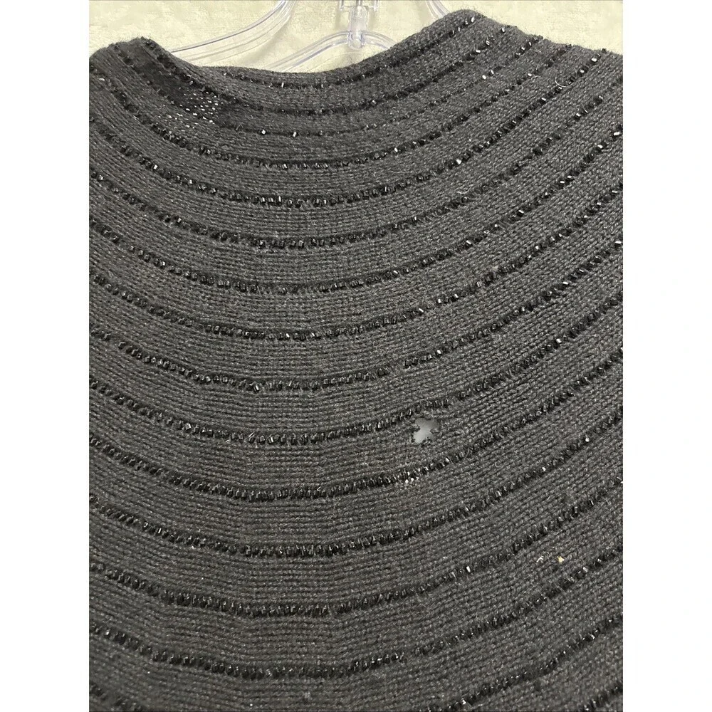 Ralph Lauren Black Label Cardigan Beaded Sweater Art Deco Clasp Women's Large